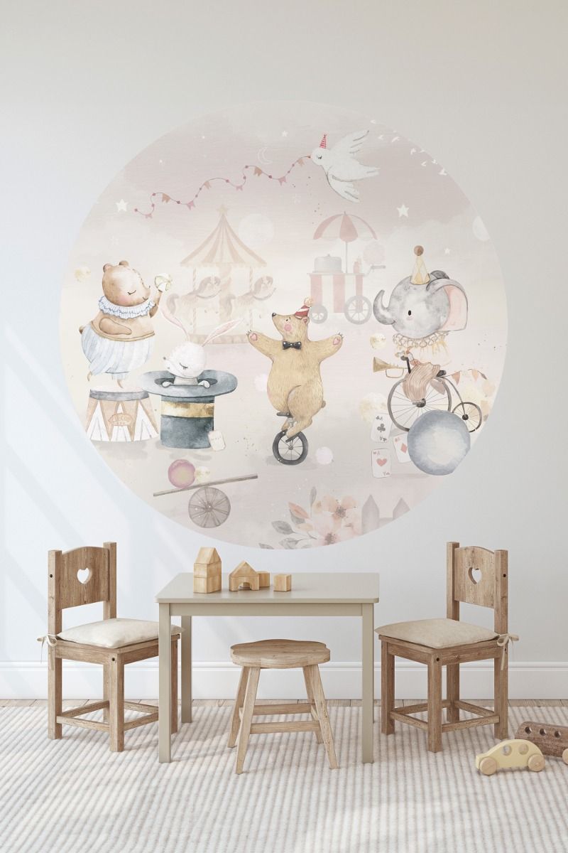 Wallpaper circle Circus | Pastel | ⌀ 145 cm
