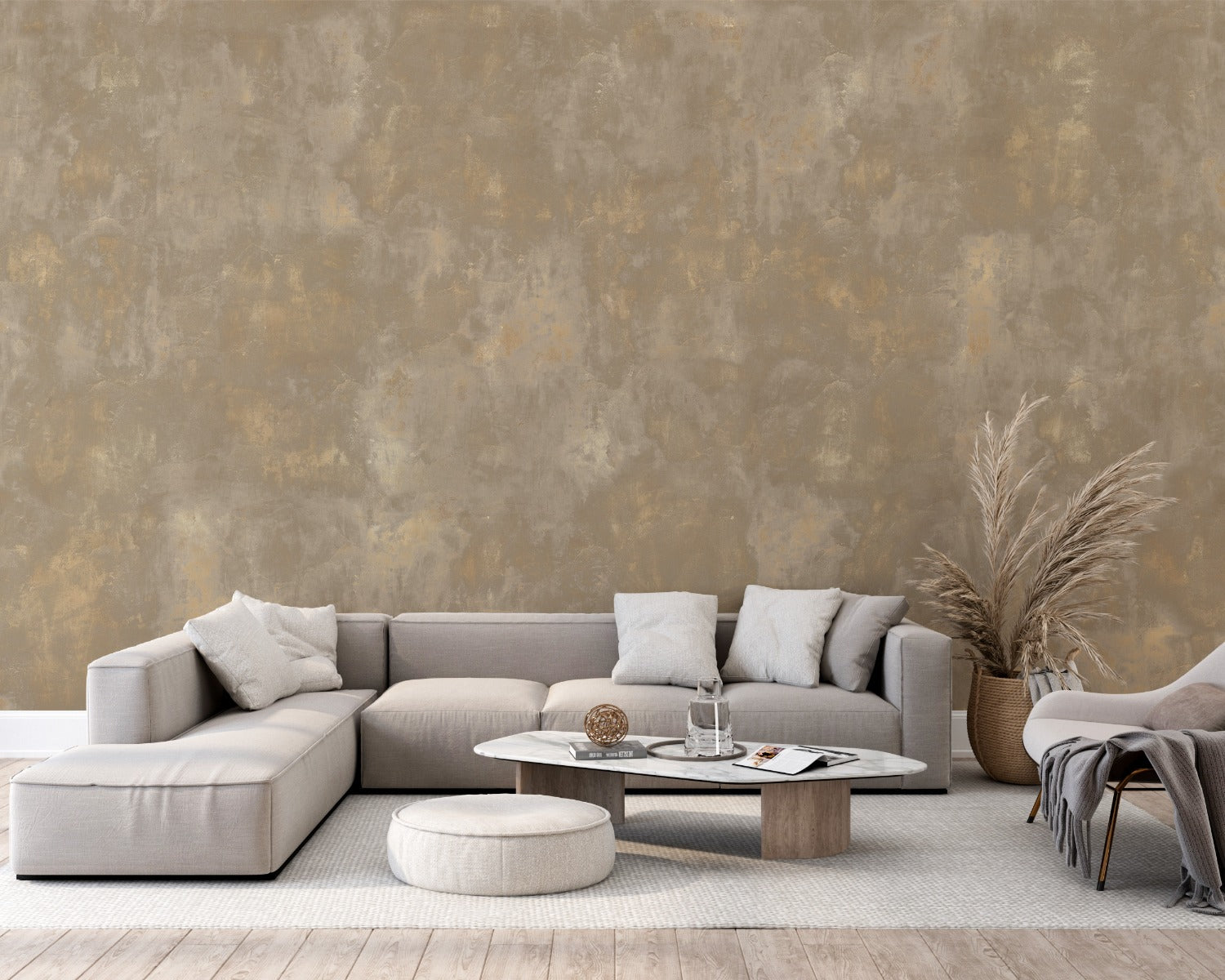 Wallpaper Concrete gold | Light brown