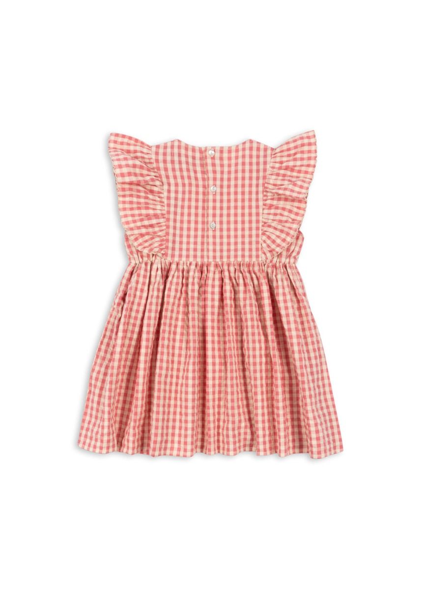 Dress Kim frill gots | Flamingo plume check | Konges Slojd