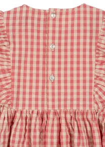 Dress Kim frill gots | Flamingo plume check | Konges Slojd