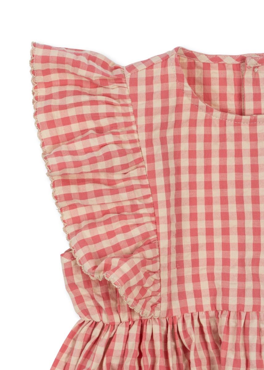 Dress Kim frill gots | Flamingo plume check | Konges Slojd
