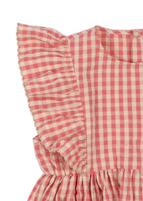 Dress Kim frill gots | Flamingo plume check | Konges Slojd