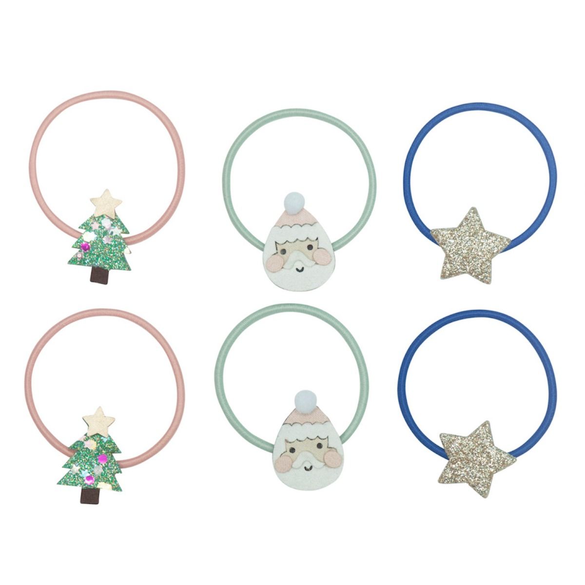 Hair elastics santa | Christmas | 6 pieces | Mimi & Lula