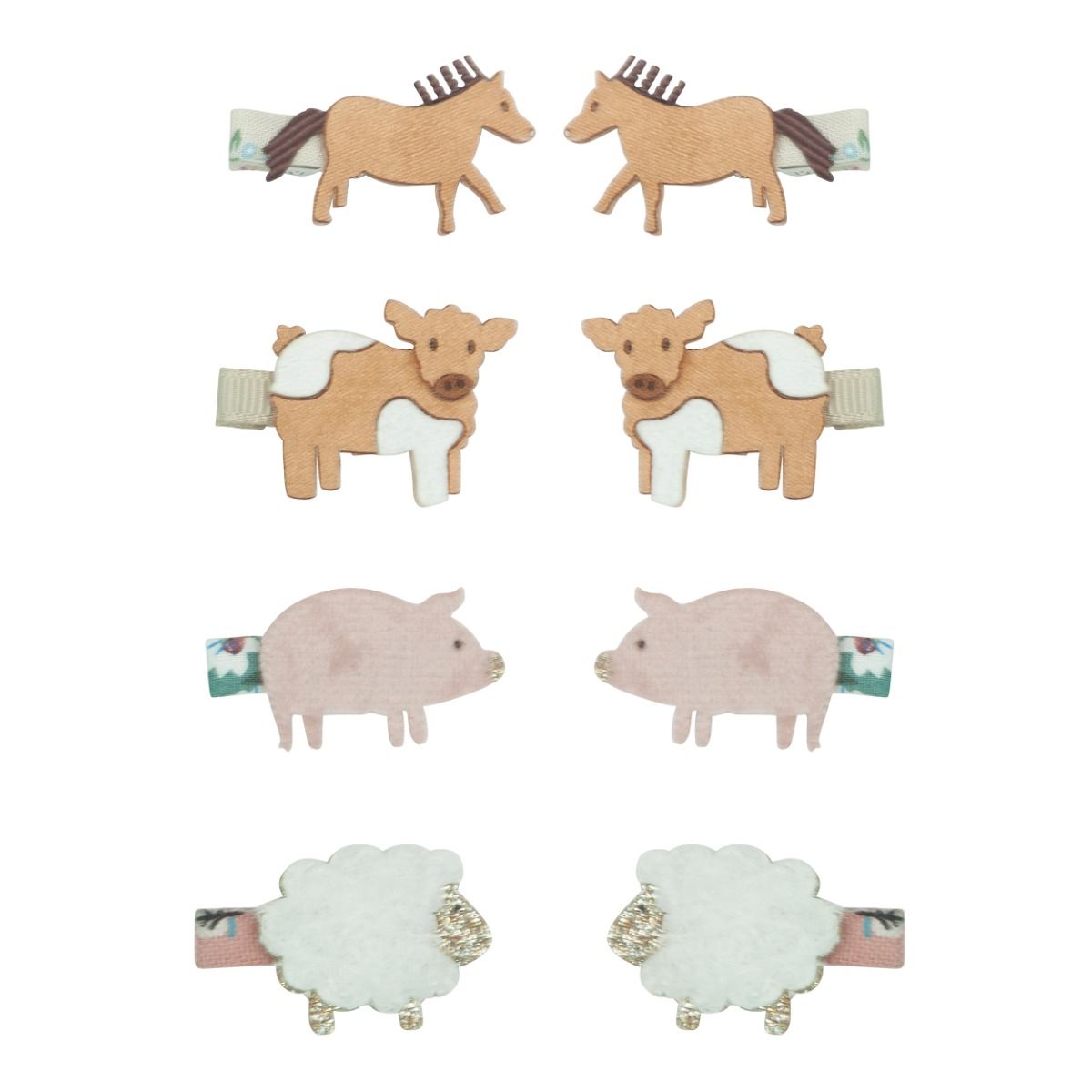 Hair clips farm animal | Homestead | 8 pieces | Mimi & Lula
