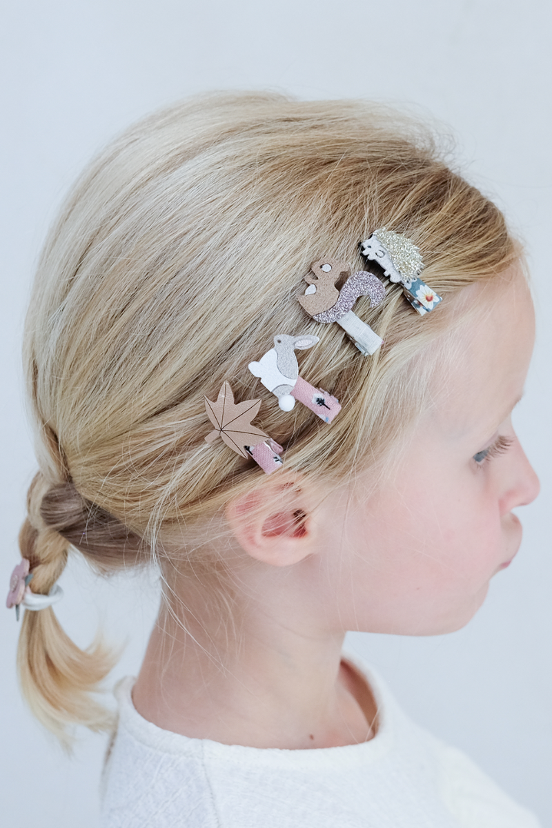 Hair clips woodland mini | Homestead | 8 pieces | Mimi & Lula