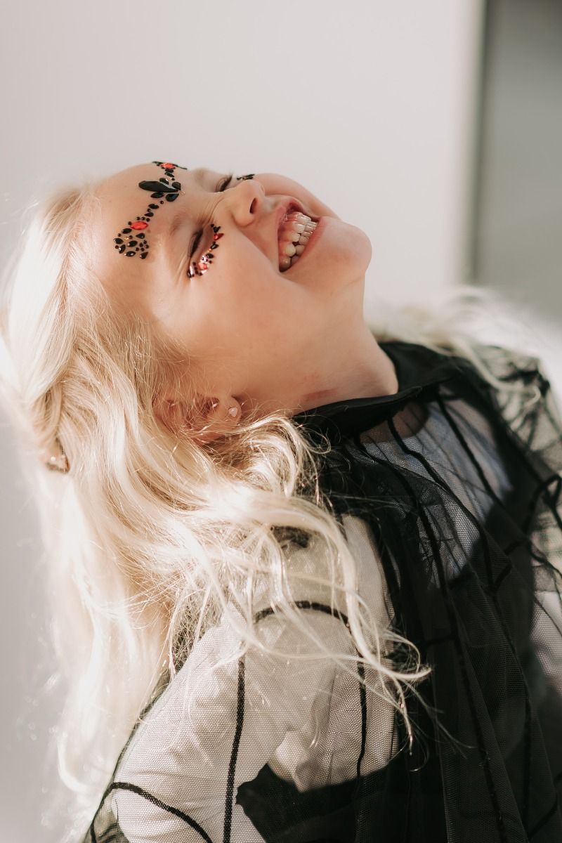 Halloween face jewels | Red/black | Konges Slojd