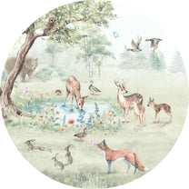 Wallpaper circle Forest animals | ⌀ 145 cm