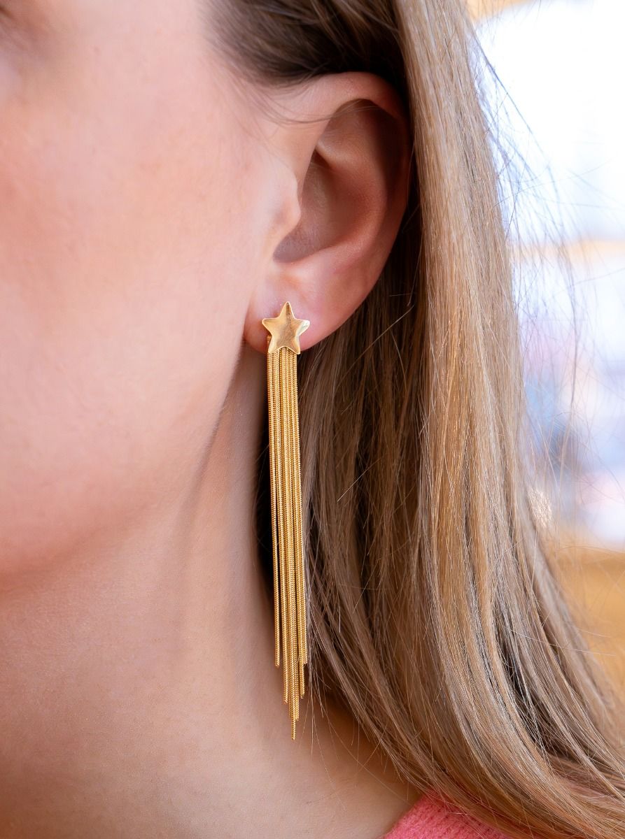 Oorbellen falling stars | Goud | Studio Poespas