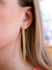 Oorbellen falling stars | Goud | Studio Poespas