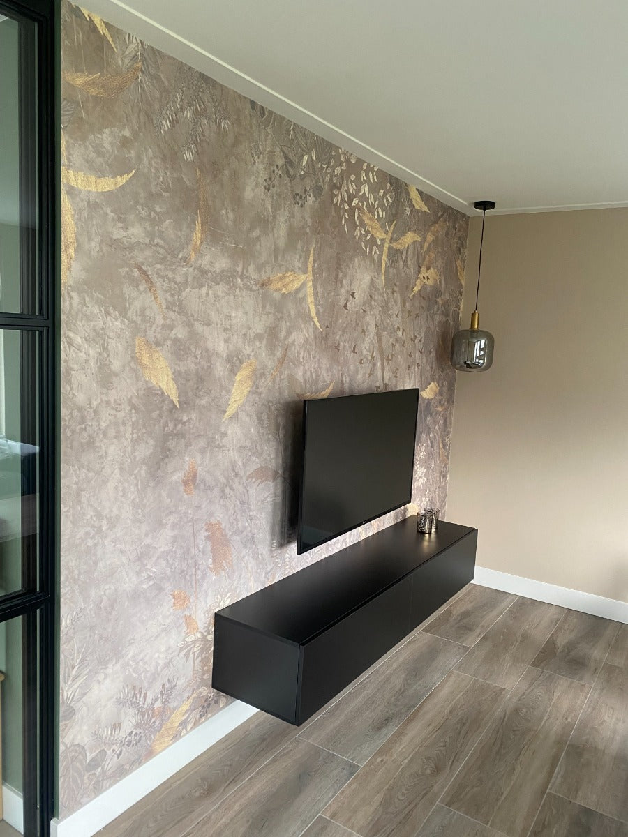 Wallpaper Golden leaves | Beige | Sample