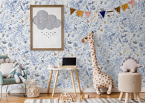Behang Vintage flowers | Blauw