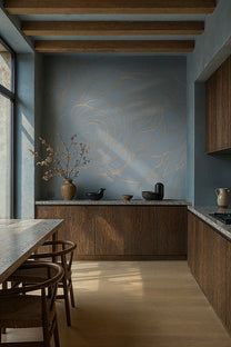 Behang Wild Roses | Blue