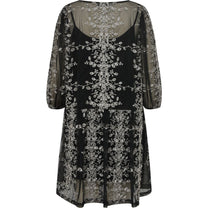 Jurk Fuschia | Black/gold | A-view