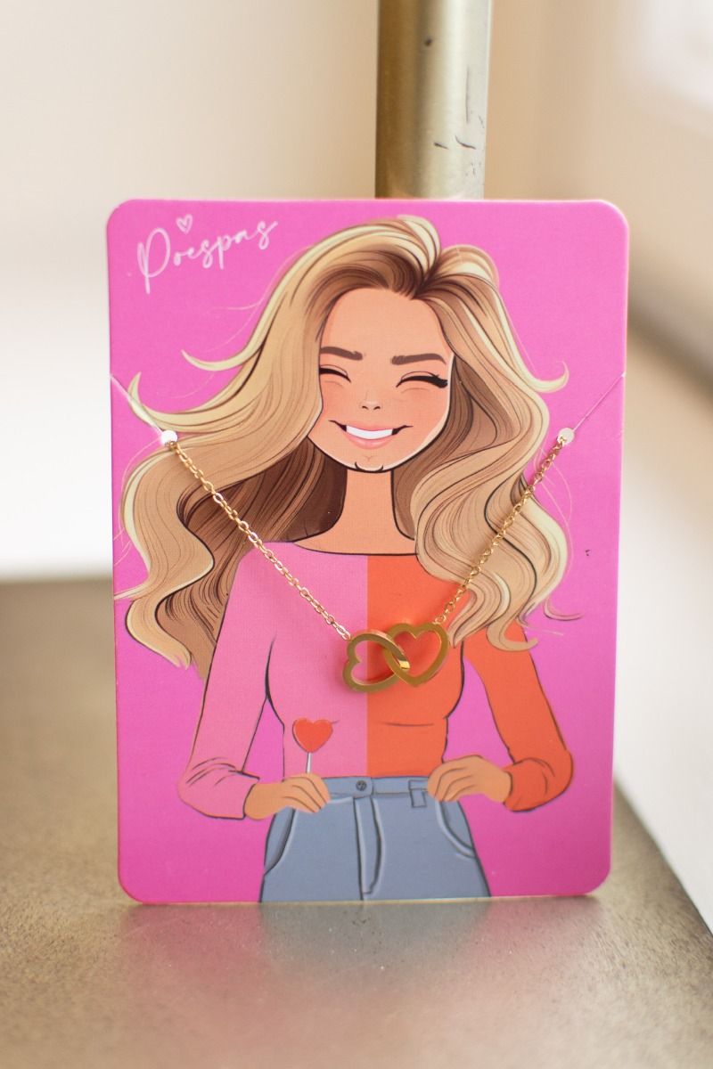 Ketting double hearts | Goud | Studio Poespas