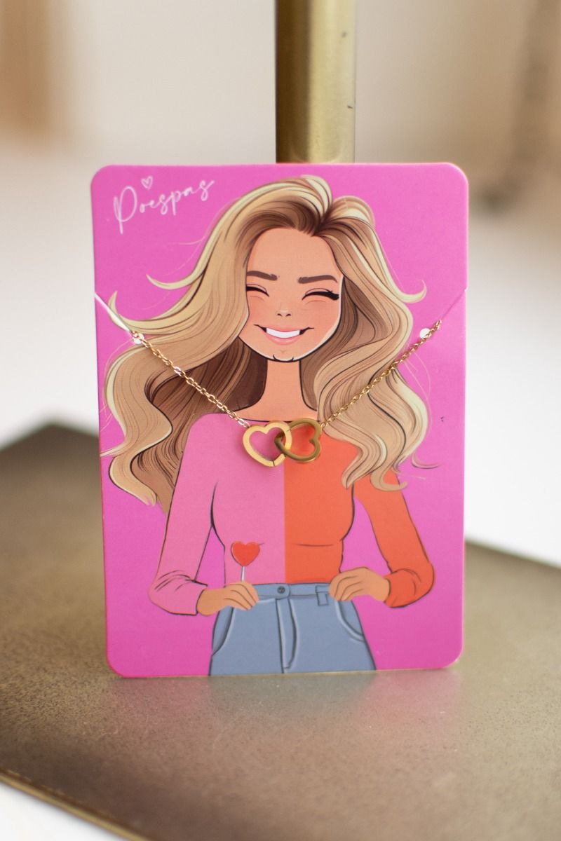 Ketting double hearts | Goud | Studio Poespas