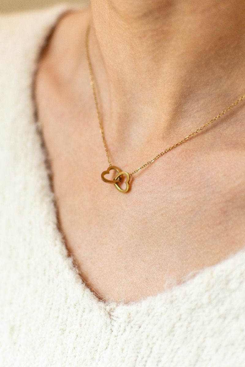 Ketting double hearts | Goud | Studio Poespas