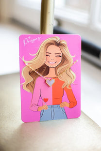 Ketting hartje geometrisch | Roze/goud | Studio Poespas