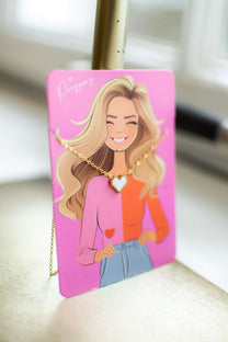 Necklace heart pixel | White/gold | Studio Poespas