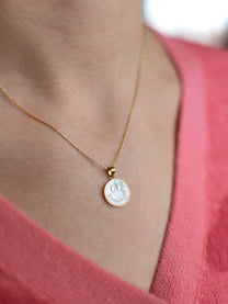 Ketting smiley | Wit/goud | Studio Poespas