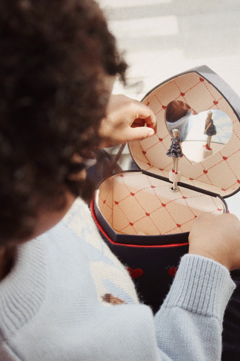 Muziekdoosje hearts | Donkerblauw | Konges Slojd