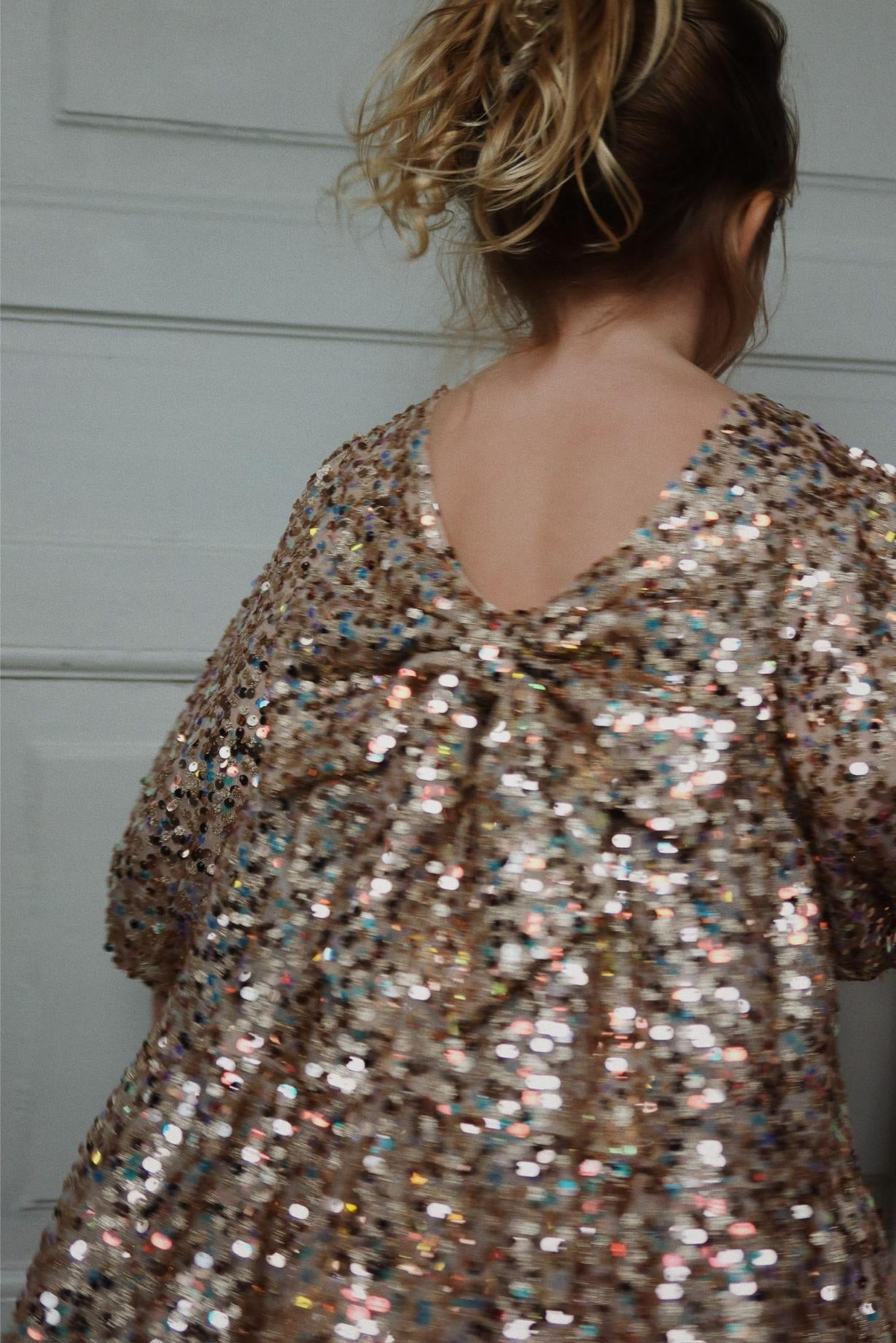 Lila sequins dress | Gold glitter | Konges Slojd