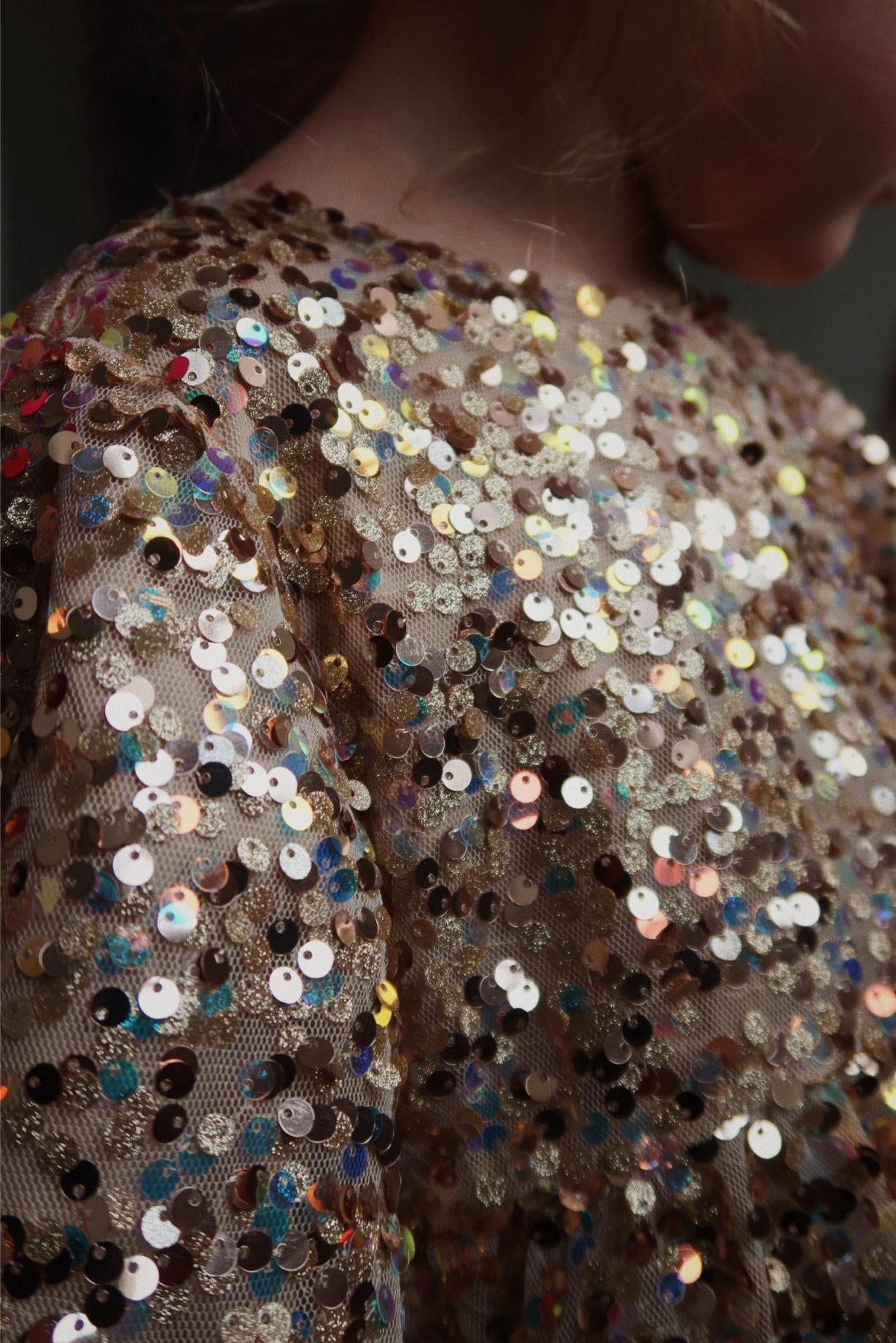 Lila sequins dress | Gold glitter | Konges Slojd