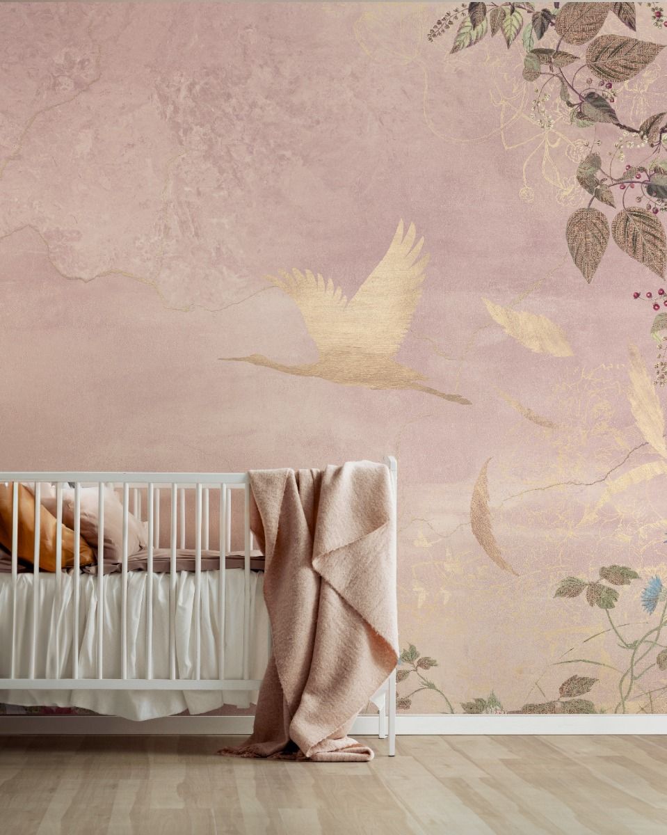 Wallpaper Morning bird | Pink