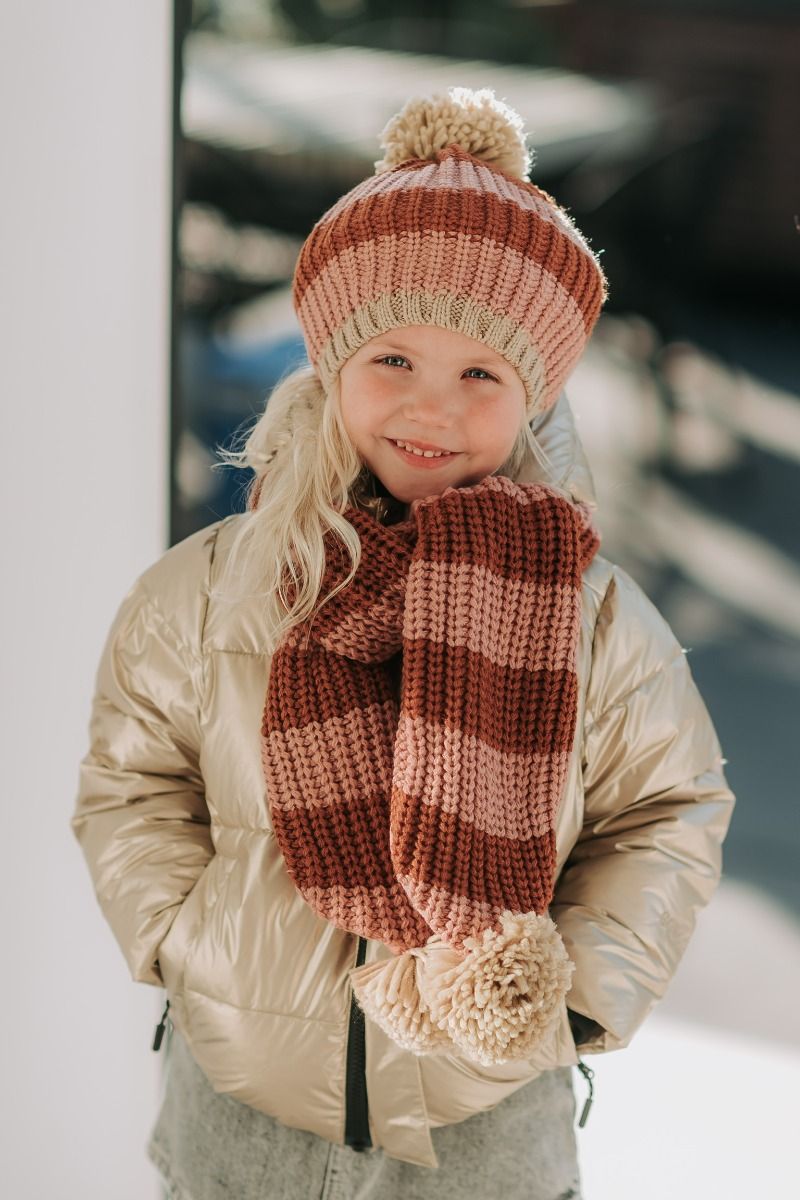 Hat cozy striped knitted | 7-10 years | Rockahula