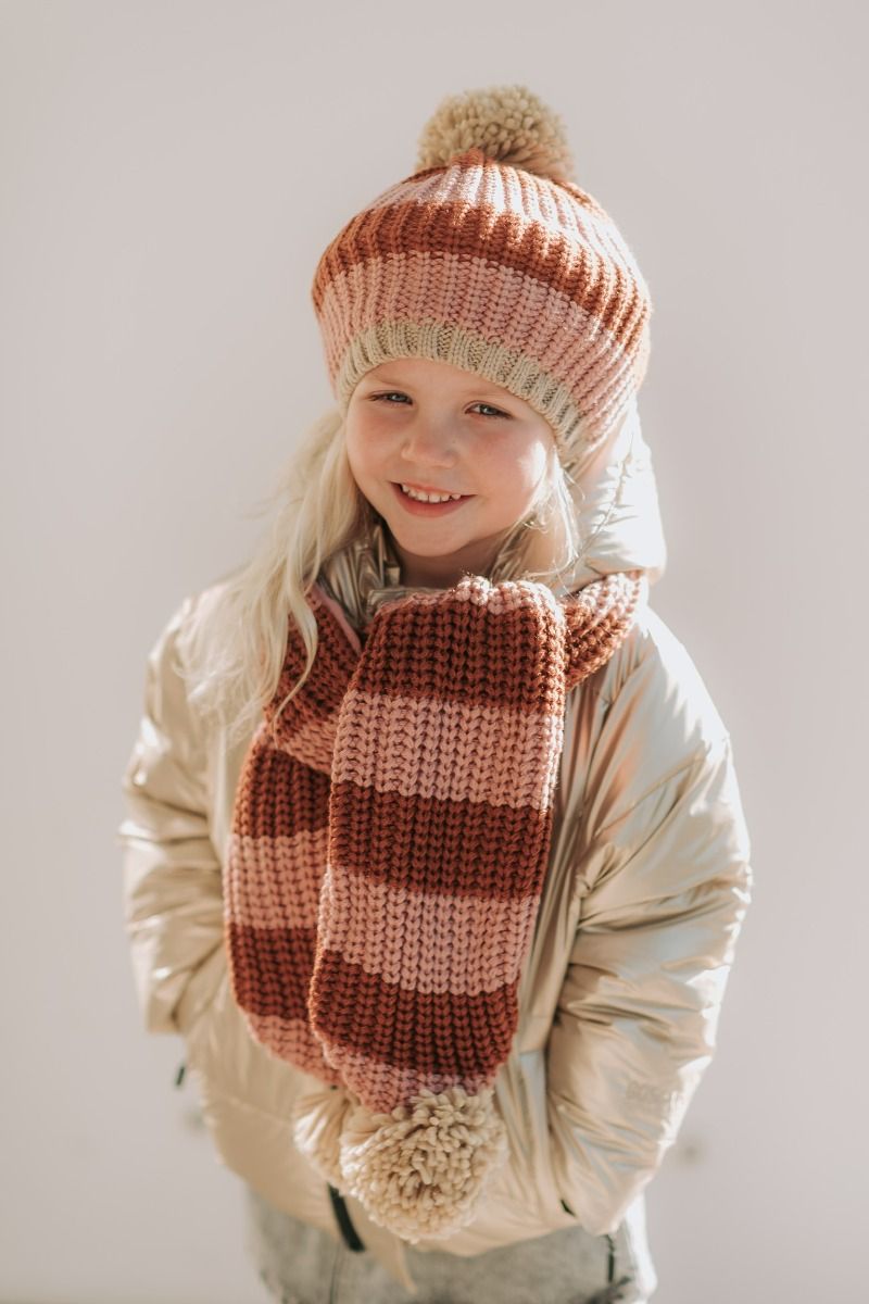 Hat cozy striped knitted | 7-10 years | Rockahula