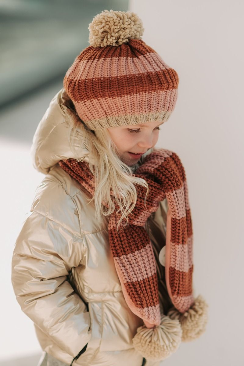 Hat cozy striped knitted | 7-10 years | Rockahula