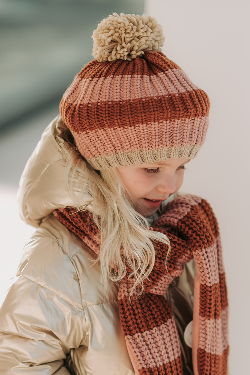Hat cozy striped knitted | 7-10 years | Rockahula