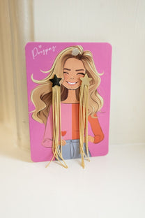 Oorbellen falling stars | Goud | Studio Poespas