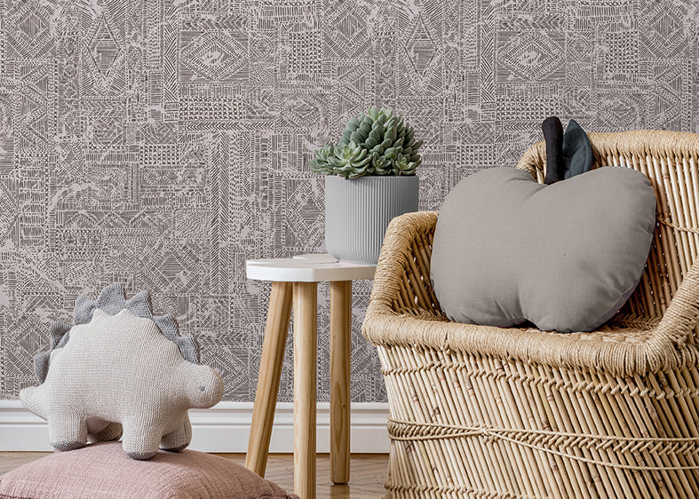 Wallpaper Ethnic nights | Grey | Sample