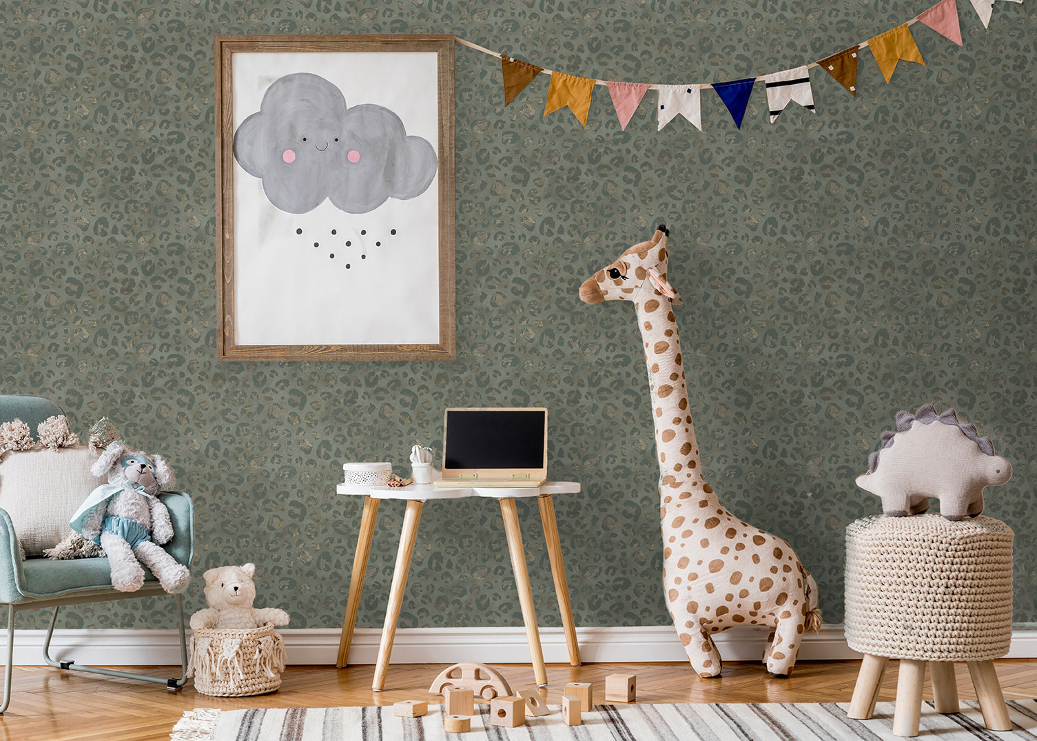 Wallpaper Wild leopard | Green | Sample