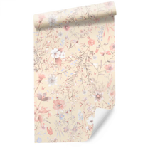 Behang Vintage flowers | Roze