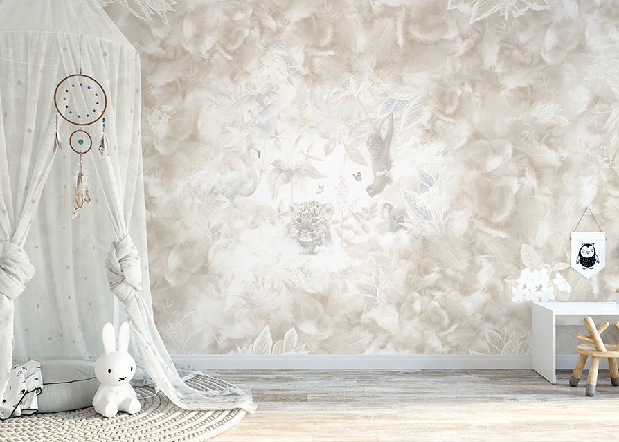 Wallpaper Light feathers