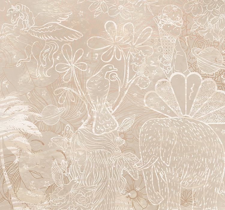 Wallpaper Happy Days | Beige