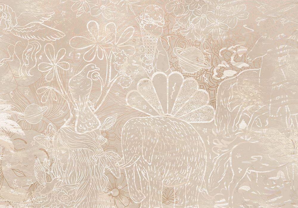 Wallpaper Happy Days | Beige