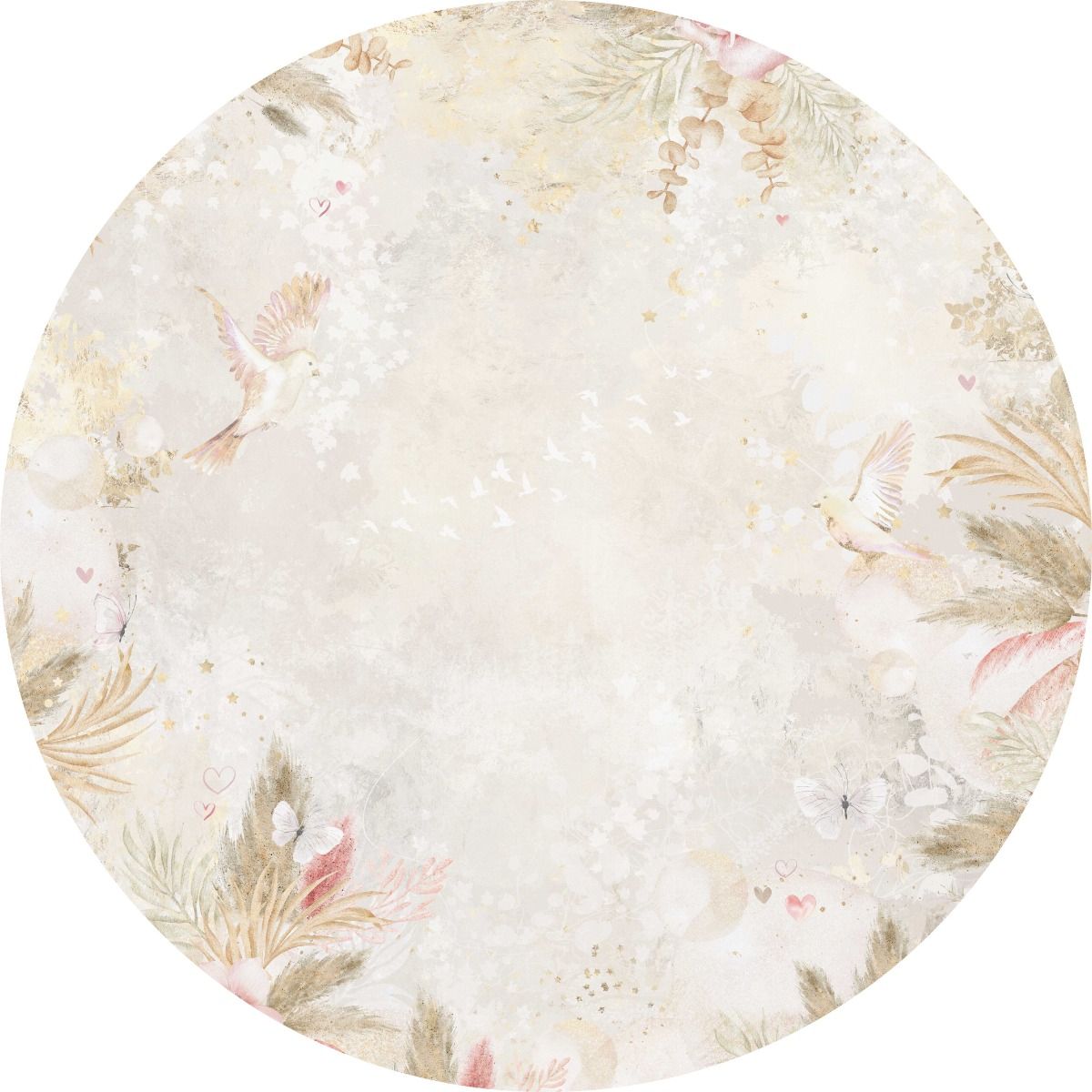 Wallpaper circle Boho Feathers | ⌀ 145 cm