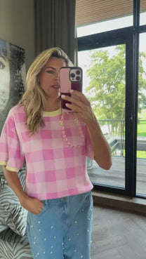 Top Check me out | Pink | Studio Poespas