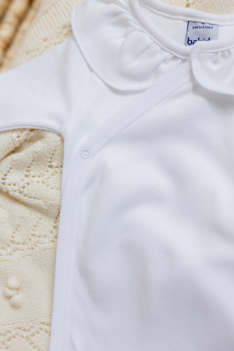 Body Loet | Flounce collar white | Long sleeves | Babidu