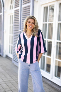 Soccer Tee | Pink vs. Navy | Studio Poespas