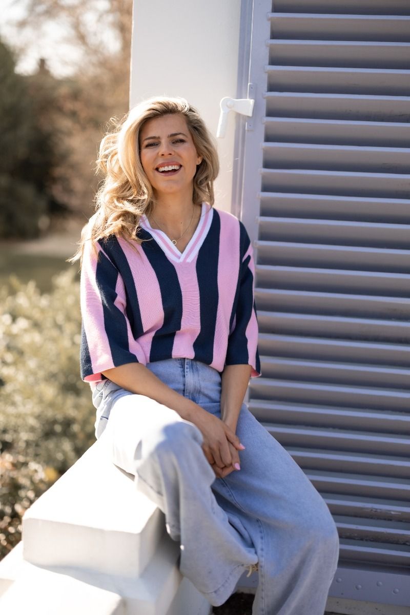 Soccer Tee | Pink vs. Navy | Studio Poespas