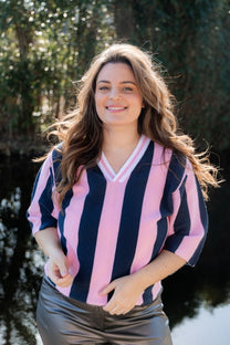 Soccer Tee | Pink vs. Navy | Studio Poespas