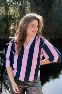 Soccer Tee | Pink vs. Navy | Studio Poespas