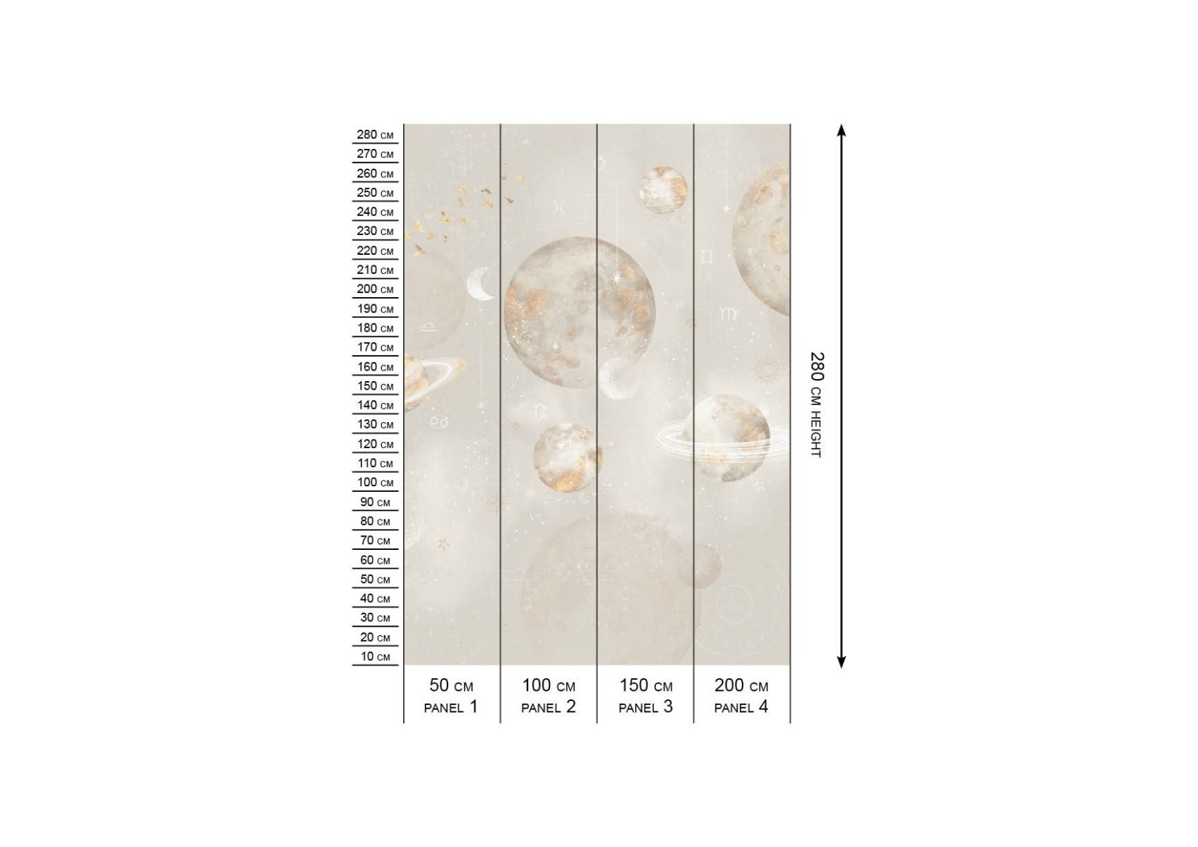 Wallpaper Pastel Planets | Beige