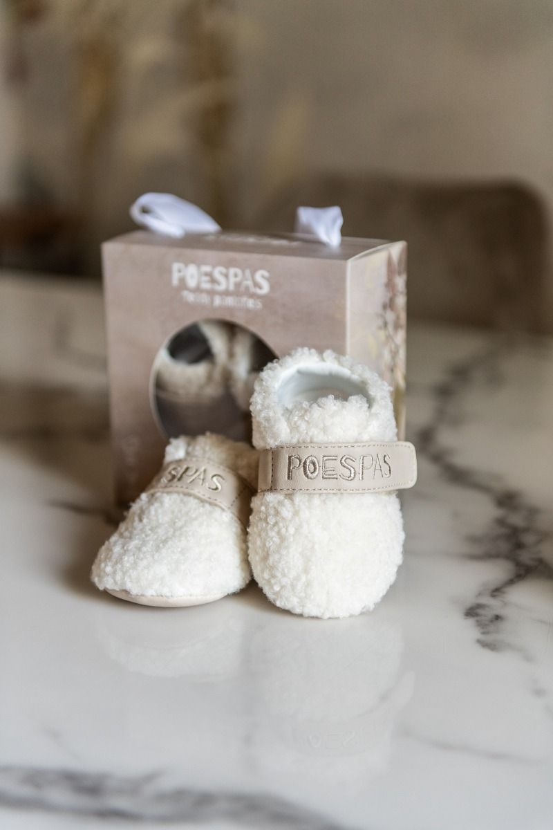 Teddy pantoffels | Vegan leather & klittenband