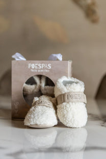 Teddy pantoffels | Vegan leather & klittenband