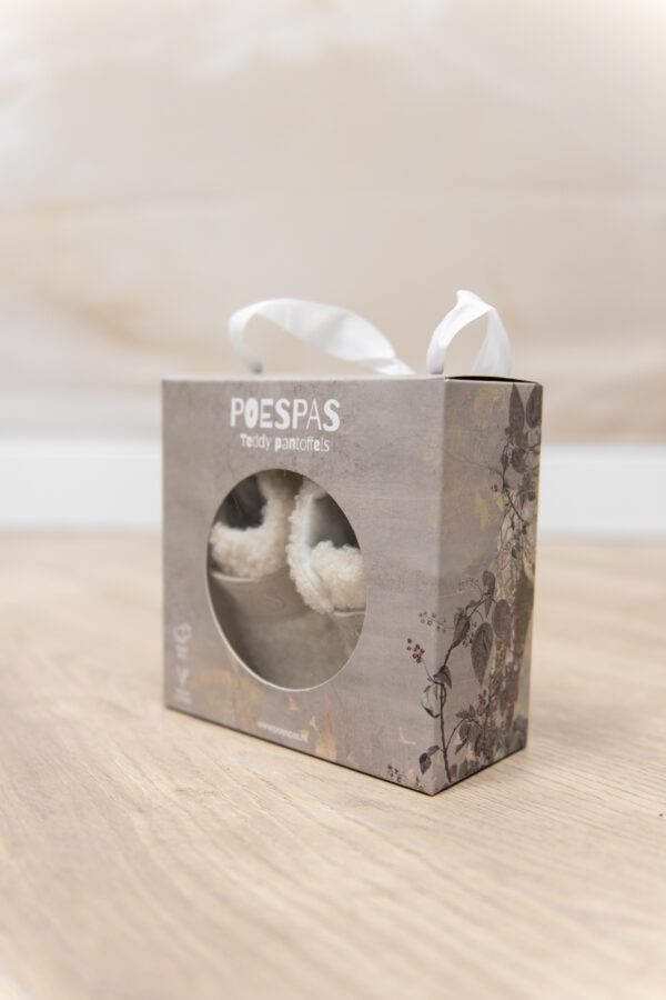 Teddy pantoffels | Vegan leather & klittenband