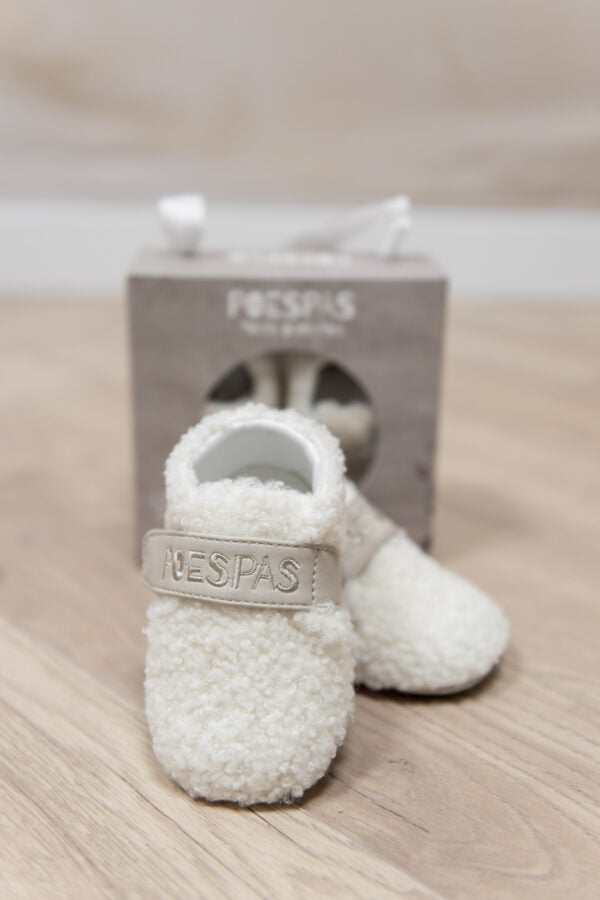 Teddy pantoffels | Vegan leather & klittenband